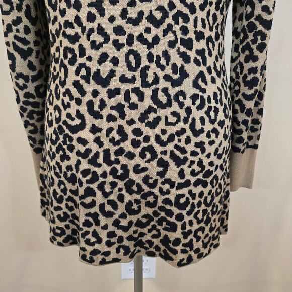 Women's Moon & Madison Cheetah Print Open Knit Sweater Cardigan | Size Large - Picture 9 of 12